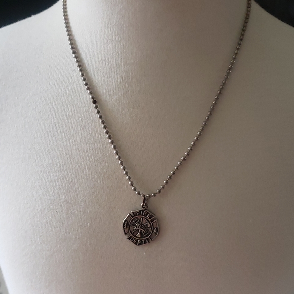 Firefighter Necklace Maltese Cross Fireman Wife Department Gift Jewelry - Picture 5 of 5